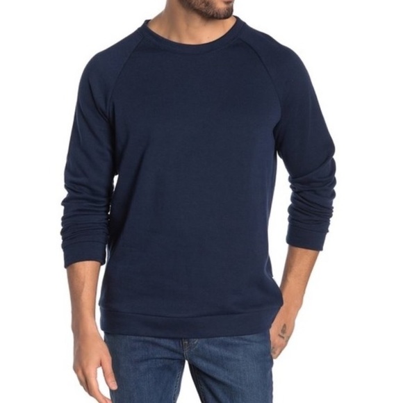 ONIA Dave Crewneck Pullover Sweater Dark Blue Size XL Men’s Fleece Lined - Picture 1 of 11